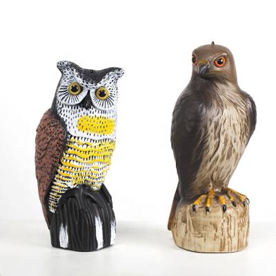 China Contemporary Plastic Owl Family Decoy Scarecrow Decorations for Home Outdoor Wooden Figurines Animal Statues Bird Decoration Garden Decor for sale