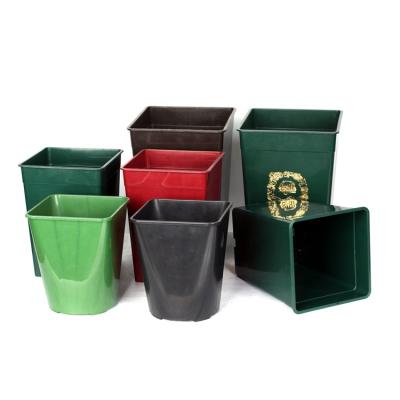 China Manufacturer Outdoor Indoor Garden Flower Pot Gallon Modern Square Plastic Nursery Planters Rectangular Plastic Pots for sale