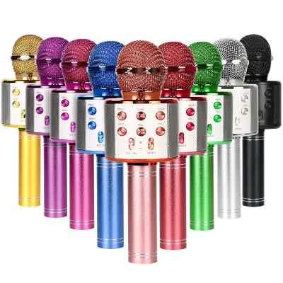 China Wireless Karaoke Mic Speaker Microphone Handheld Karaoke Microphone AirPlay WS858 USB Microphone for sale