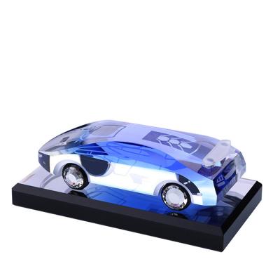 China Europe Custom New Stylish Cars Model Crystal 3D Automobile With Desktop Decoration Crystal Base Ornaments for sale