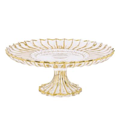 China China Decor Luxury Glass Bowl Fruit Bowl China Style Crystal Glass Gold Bohemian Line for sale