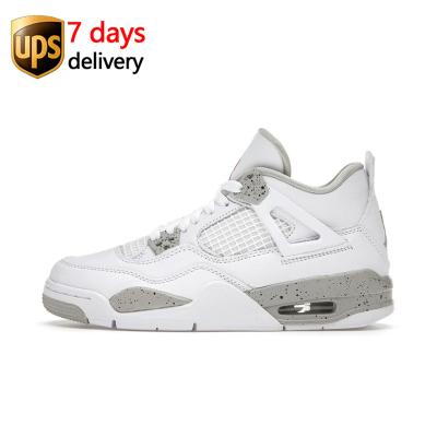 China Hot Sale Oreo Jordan 2022 White EVA DJ4699-100 4 Cat Retro Men Basketball Shoes Black Sports Sneakers Outdoor Running Shoes for sale