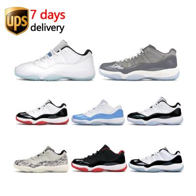 China Violet 72-10 Jordan 11 Mens Shoes Sneaker Pure Blue Top EVA Nikes AJ 11 Legend Blue Black And White LOW MOQ for sale