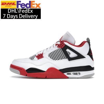 China Cheap EVA Fire Red Jordan 4 Black Cat Sneakers Jordan 4 Infrared Military Shoe DC7770-160 Retro for sale