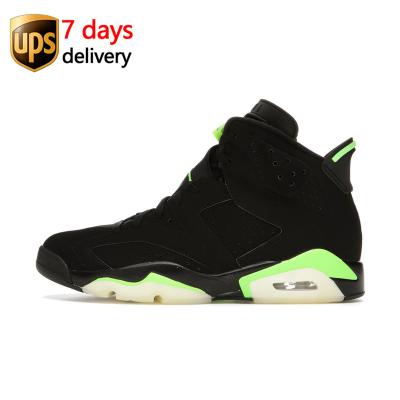 China CT8529-003 EVA Electric Green Black Electric Midnight Navy Jordan 6 Rings Mens Retro UNC for sale