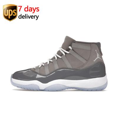 China CT8012-005 EVA Cool Gray High Top White Black Red Bred Cool Gray Jordan 11 Retro Mens Shoes for sale