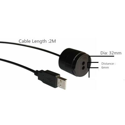 China Data Reading ABS Material Black Color USB Port 2M Length Straight Cable IR Optical Probe For Electricity Meter for sale