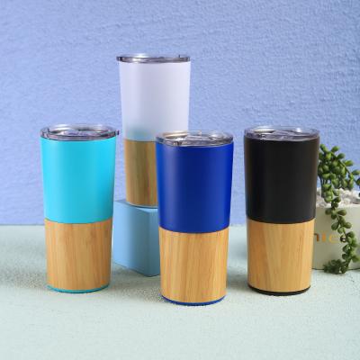 China Sustainable 20 oz / 592 ml Keep Hot and Cold Bamboo Insulated Coffee Tumbler with Lid for sale