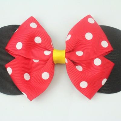 China Lovely fabric mickey mouse hair bow hair clip for kid for sale