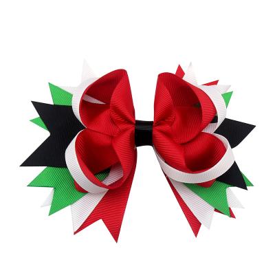 China 5 Inch Hair Bow Christmas Hair Clip Ribbon For Girl for sale