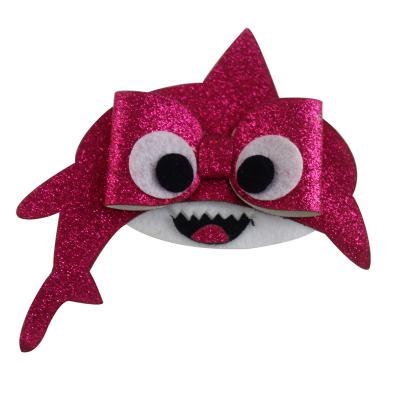 China Cute Shark Hair Bows Glitter Boutique Hair Clip For Girls 5 Inches for sale