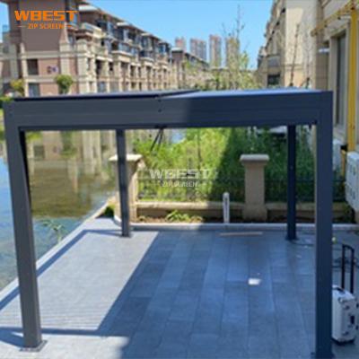 China Easily Assembled Bioclimatic Electric Pergola Roof System Garden Pergola Waterproof Outdoor Aluminum for sale