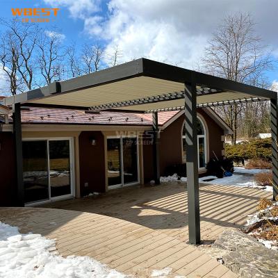 China Easily Assembled Waterproof Aluminum Pergola Gazebo Motorized Canopies Pergola Retractable Roof For Outdoor for sale