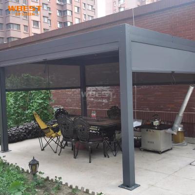 China Easily Assembled Manual Retractable Awning Pergola Louvered Gazebos Garden Pergola For Sunshade for sale