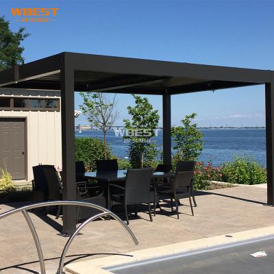 China Easily Assembled Aluminum Pergola With Adjustable Canopies Garden Waterproof Pergola Sunshade Gazebo for sale