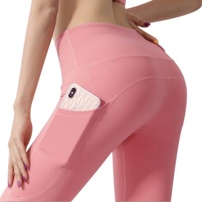 China Lysho Breathable Women 4 Way Stretch High Waist Yoga Pants With Pockets Quick Dry Workout Sports Yoga Running Gaiters for sale