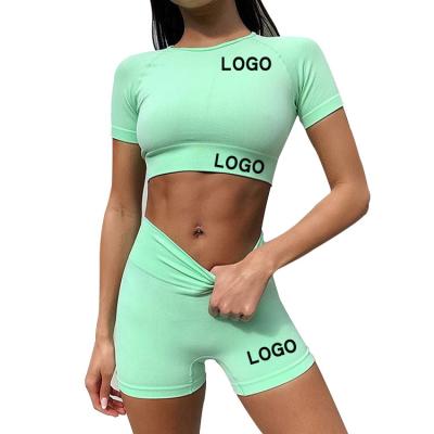 China Breathable Wholesale Gym Sportswear Set Yoga Wear Women Fitness Suit Women Sports Lysho Gaiters Running Set for sale