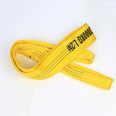 China Logo Customized Double Low Elongation Cargo / Car Lift Towing Strap Eyes 3 Ton Belt Hoist Crane for sale