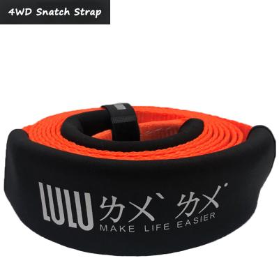 China Tow Car 5Ton 5M SUV Car 4WD Polyester Towing Cable Tow Rope Snatch Strap With Hooks for sale