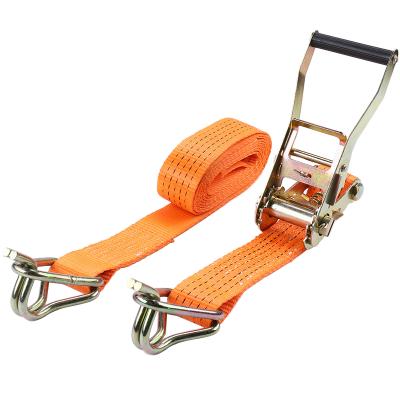 China Polyester Color Customized 50mm Light Duty Retractable Ratchet Buckle Tie Down Strap for sale