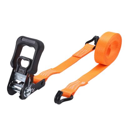 China 1500 lb Break Force Low Elongation Polyester Polyester Ratchet Tie Down Straps For Atvs for sale