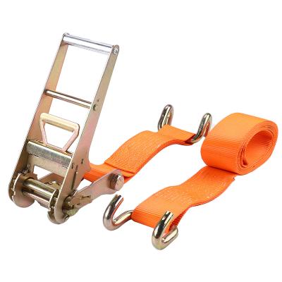 China Polyester 100%Polyester 10 Ton Heavy Duty Ratchet Tie Down Cargo Lashing Strap for sale