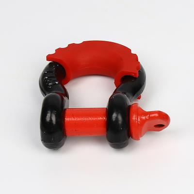 China Alloy Steel Custom Size Off Road Recovery 3/4 D Ring Shackles With Isolator for sale