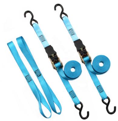 China Polyester Polyester Ratchet Tie Down Strap With S Hook for sale