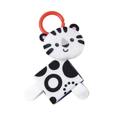 China Cat Tooth Glue Ring Paper Soft Black and White Infant Toy Soft Cloth Book Early Education for sale