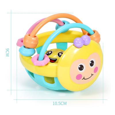 China Toy Baby Soft Toy Rubber Rattle Kid's Toy Bee Hand Bell Rattle Dumbbell Baby Toy for sale