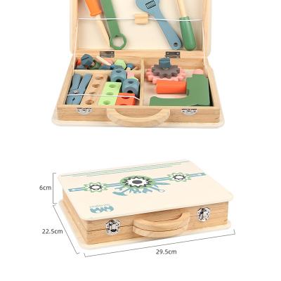 China Wooden Screw Nut Intelligence Kids Education Tool Montessori Developing Gathering Toys Pretend Game Engineering Maintenance Baby Gifts for sale