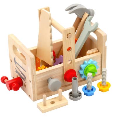 China Improve Child's Hand-on Ability Wooden Repair Toolbox Toys Simulate Screws Nuts Assembly Building Block Early Learning Toys for sale