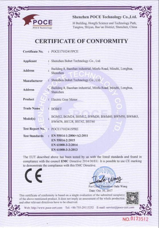 CE - Shenzhen Bobet Technology Co., Ltd.