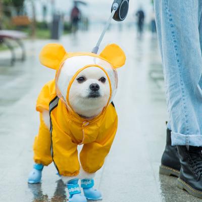 China Summer Puppy Pet Rain Coat S-XL Hoody Stocked Outdoor Waterproof Jackets Pu Raincoat For Dogs Cats Clothing Clothes for sale