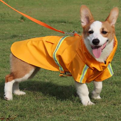 China High Quality Stocked Full Body Dog Rain Coat Quadruped Waterproof Pets Clothes Large Dog Raincoat With Hat for sale