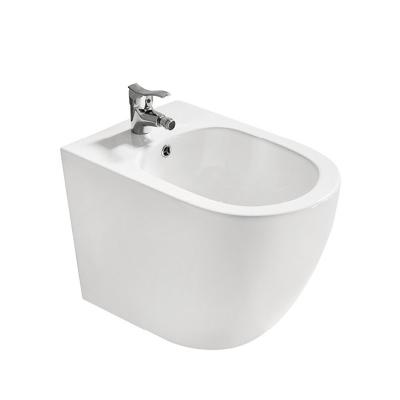 China Modern High Quality Sanitary Ware Oval Design Back To Wall Ceramic Bathroom Bidet for sale