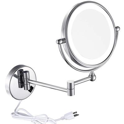 China Bathroom Makeup Mirror Magnifying Wall Mounted Foldable Makeup Shaving Magnifying Mirror 8 Inch Round Mirror for sale