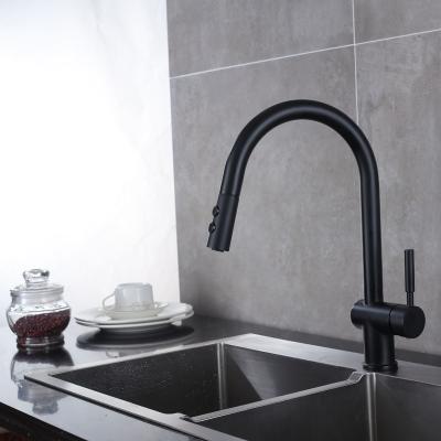 China Kitchen Thermostatic Faucet Faucets Hot And Cold Sink Pull-Out Household Telescopic Rotating Cold And Hot for sale