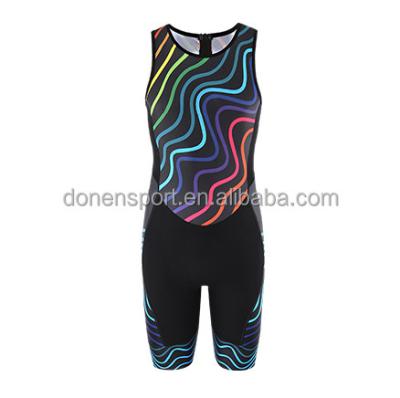 China Wholesale Donen Antibacterial 100% Polyester Fabric Customized Sports Trianthlon Suit For Woman for sale