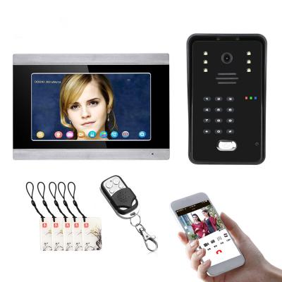 China TUYA WIFI RFID Video Door Phone Video Camera System Home Intercom Intercom With 7 Inch Support Outdoor APP Opening Recording 200*140*19mm for sale