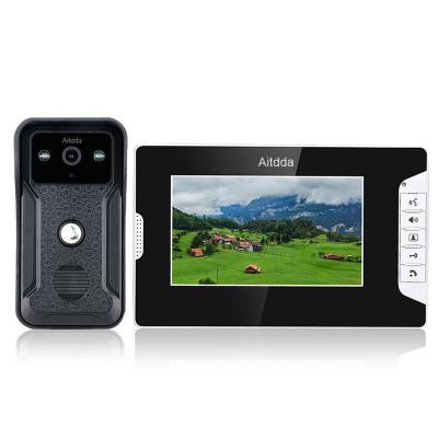 China Hot Factory 7 Inch TFT LCD Two Way Audio Built in Camera Waterproof/Wholesale Waterproof Video Doorbell 4 Wire Screen Video Ring Color Intercom Phone Built in Camera for sale