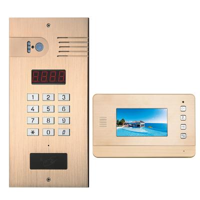 China Motion Detection 4.3 Inch Smart Video Intercom All Metal Aluminum Button Panel Door Phone Waterproof Video Building Access Control for sale