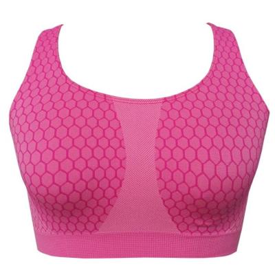 China Jacquard Design Girl Crop Pads Daily Wear Seamless Breathable Hexagonal Soft Top Seamless Women Top Sports Wear Bra for sale