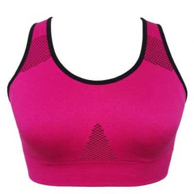 China Breathable High Support Double Layers Fitness Wear Soft Removable Pads Hollow Out Women Sports Bra Fitness Back Running Crop Tops for sale