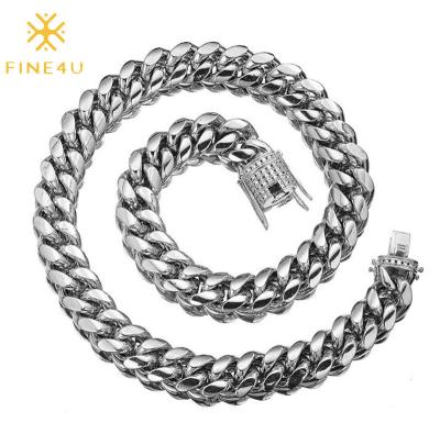 China Statement Cubic Chunky Chain Clasp Hiphop Hiphop Hip Hop Rock Men Stainless Steel Stainless Steel Zircon Necklace for sale