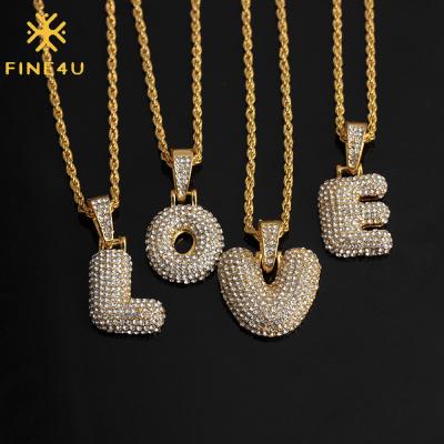 China Hip Hop Jewelry 26 Full Letter Necklace Personality Hot Hip Hop Rhinestone Pendant for sale