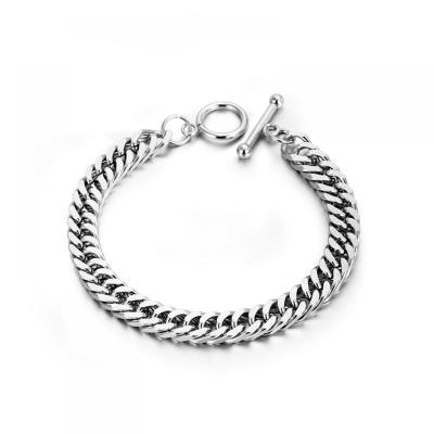 China FASHIONABLE Men's Titanium Steel Bracelet Boys Chain Bracelet Punk Men's Wide Bracelet for sale