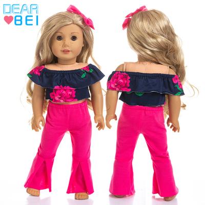 China 18inch dolls& 43cm Baby Dolls Europe and the United States Brand Big Word Shoulder Bell Pants Suit Doll Clothes, Doll Clothes Wholesale Manufacturer for sale