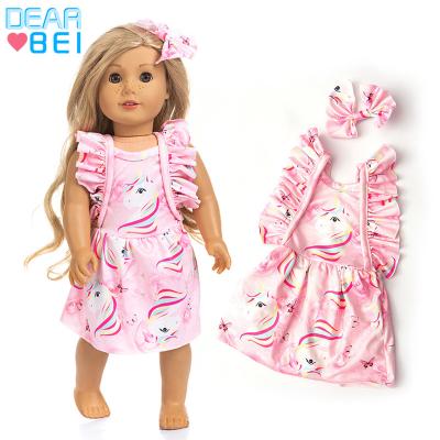 China 18inch dolls& 43cm Baby Dolls American Girl Unicorn Skirt Cartoon Pony Princess Dress 18 Inch American Girl Doll Clothes, Baby Toy Doll Dress Accessories for sale