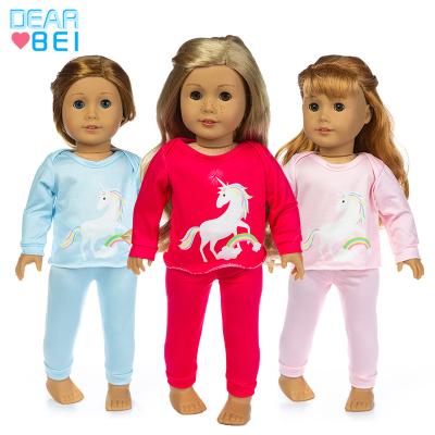 China 18inch dolls& 43cm Baby Dolls Christmas Custom American Girl Doll Costume Unicorn Sports Suit Clothes American 18 Inch Girl Doll for sale